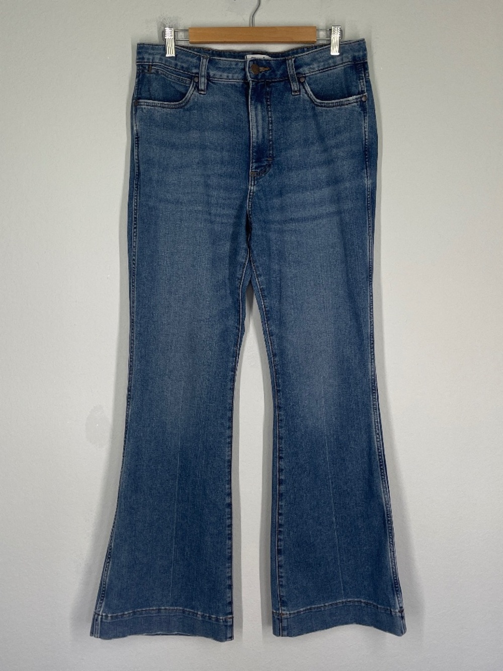 Wrangler Retro High Rise Blue Denim Jeans Women's 32x34 Stretch Medium Wash